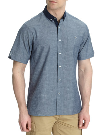 Short-Sleeved Dobby Shirt